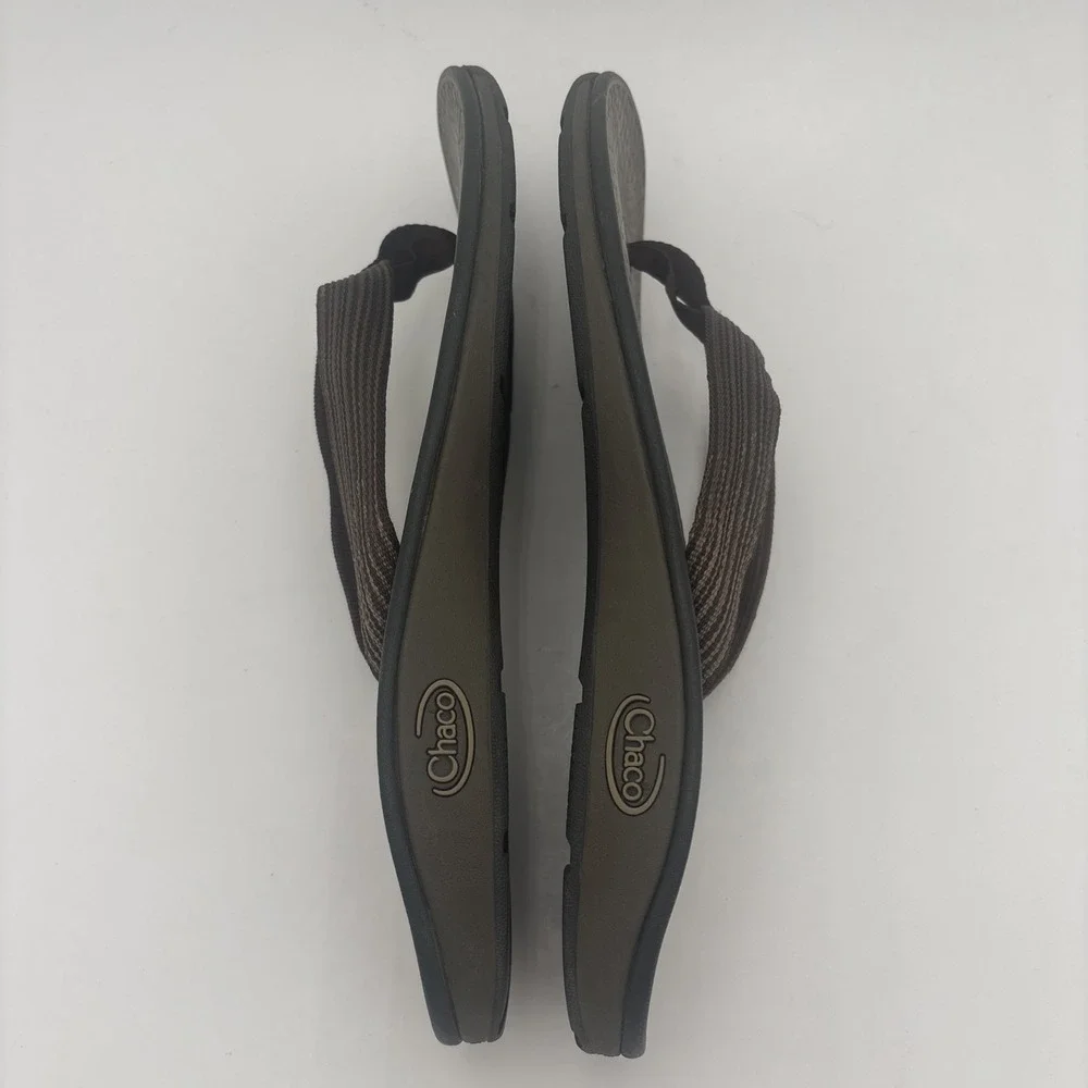 Chaco Classic Flip Flop Brown Sandals Shoes Men's Size‎ 12 Canvas Strap Thong